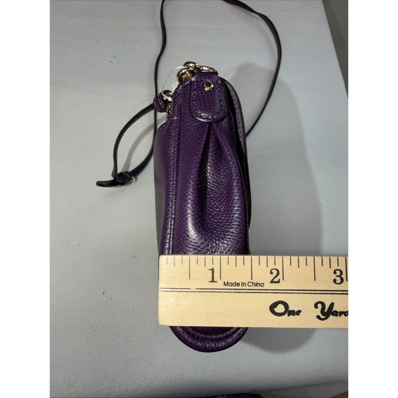 COACH Ruby F54849 Deep Plum Cross Grain Leather Crossbody/Wristlet/Shoulder Bag - Picture 14 of 15
